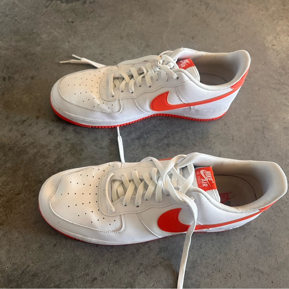 Nike White and Red Athletic Sneakers